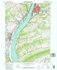 Sunbury Pennsylvania Historical topographic map, 1:24000 scale, 7.5 X 7.5 Minute, Year 1965