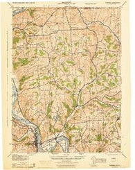 Towanda Pennsylvania Historical topographic map, 1:62500 scale, 15 X 15 Minute, Year 1943
