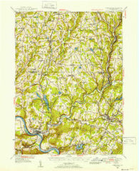Tunkhannock Pennsylvania Historical topographic map, 1:62500 scale, 15 X 15 Minute, Year 1946
