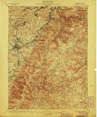 Uniontown Pennsylvania Historical topographic map, 1:62500 scale, 15 X 15 Minute, Year 1900