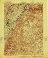 Uniontown Pennsylvania Historical topographic map, 1:62500 scale, 15 X 15 Minute, Year 1900
