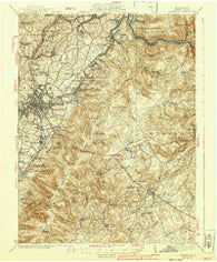 Uniontown Pennsylvania Historical topographic map, 1:62500 scale, 15 X 15 Minute, Year 1939