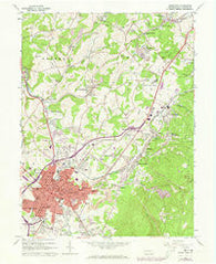 Uniontown Pennsylvania Historical topographic map, 1:24000 scale, 7.5 X 7.5 Minute, Year 1963