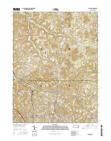 Valencia Pennsylvania Current topographic map, 1:24000 scale, 7.5 X 7.5 Minute, Year 2016