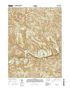 Valier Pennsylvania Current topographic map, 1:24000 scale, 7.5 X 7.5 Minute, Year 2016