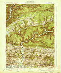 Warrensville Pennsylvania Historical topographic map, 1:62500 scale, 15 X 15 Minute, Year 1934