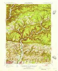 Warrensville Pennsylvania Historical topographic map, 1:62500 scale, 15 X 15 Minute, Year 1953