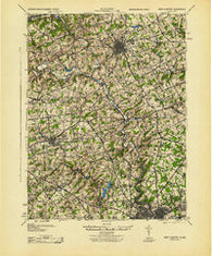 West Chester Pennsylvania Historical topographic map, 1:62500 scale, 15 X 15 Minute, Year 1943