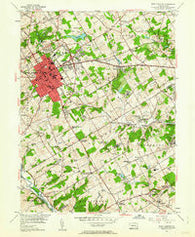 West Chester Pennsylvania Historical topographic map, 1:24000 scale, 7.5 X 7.5 Minute, Year 1954