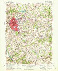 West Chester Pennsylvania Historical topographic map, 1:24000 scale, 7.5 X 7.5 Minute, Year 1954