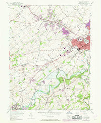West York Pennsylvania Historical topographic map, 1:24000 scale, 7.5 X 7.5 Minute, Year 1954