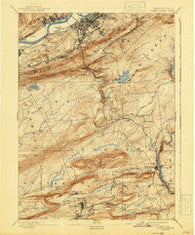 Wilkes-Barre Pennsylvania Historical topographic map, 1:62500 scale, 15 X 15 Minute, Year 1894