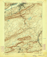 Wilkesbarre Pennsylvania Historical topographic map, 1:62500 scale, 15 X 15 Minute, Year 1891