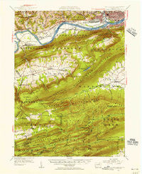 Williamsport Pennsylvania Historical topographic map, 1:62500 scale, 15 X 15 Minute, Year 1953