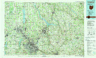Youngstown Ohio Historical topographic map, 1:100000 scale, 30 X 60 Minute, Year 1986
