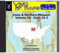 Buy digital map disk YellowMaps U.S. Topo Maps Volume 26 (Zone 15-2) Iowa & Northern Missouri