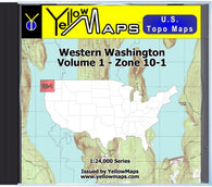 Buy digital map disk YellowMaps U.S. Topo Maps Volume 1 (Zone 10-1) Western Washington
