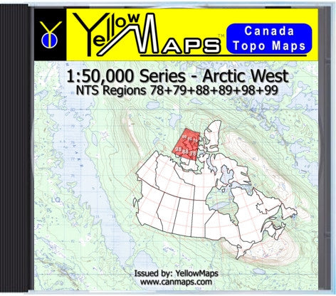 Buy digital map disk YellowMaps Canada Topo Maps: Arctic West
