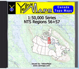 Buy digital map disk YellowMaps Canada Topo Maps: NTS Regions 56+57