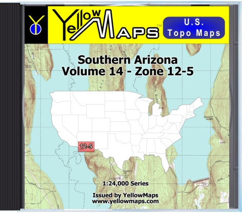 Buy digital map disk YellowMaps U.S. Topo Maps Volume 14 (Zone 12-5) Southern Arizona
