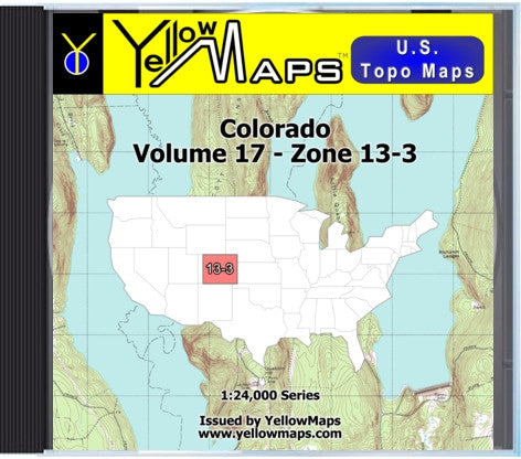 Buy digital map disk YellowMaps U.S. Topo Maps Volume 17 (Zone 13-3) Colorado