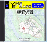 Buy digital map disk YellowMaps Canada Topo Maps: NTS Regions 84
