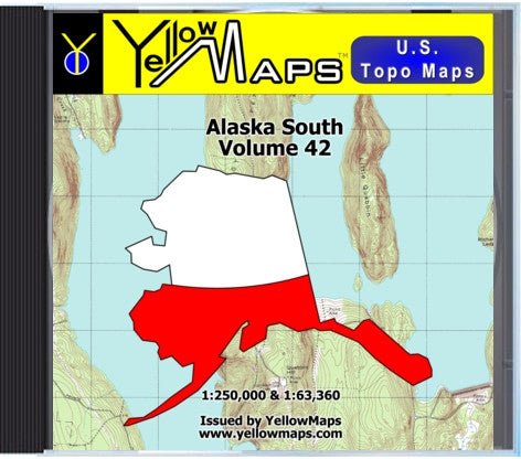 Buy digital map disk YellowMaps U.S. Topo Maps Vol. 42 - Alaska South
