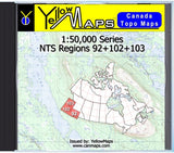 Buy digital map disk YellowMaps Canada Topo Maps: NTS Regions 92+102+103