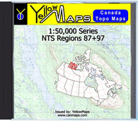 Buy digital map disk YellowMaps Canada Topo Maps: NTS Regions 87+97
