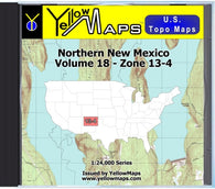 Buy digital map disk YellowMaps U.S. Topo Maps Volume 18 (Zone 13-4) Northern New Mexico