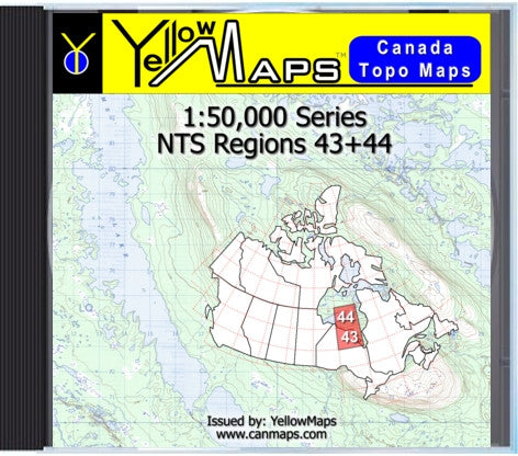 Buy digital map disk YellowMaps Canada Topo Maps: NTS Regions 43+44