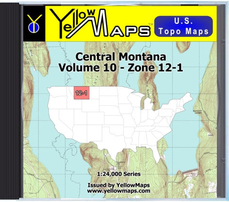Buy digital map disk YellowMaps U.S. Topo Maps Volume 10 (Zone 12-1) Central Montana