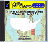 Buy digital map disk YellowMaps U.S. Topo Maps Volume 38 (Zone 17-4) Florida & Southeastern Georgia