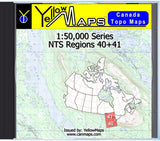 Buy digital map disk YellowMaps Canada Topo Maps: NTS Regions 40+41