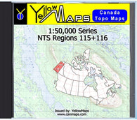 Buy digital map disk YellowMaps Canada Topo Maps: NTS Regions 115+116