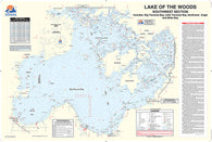 Buy map Q273 - Lake of the Woods Southwest Fishing Wall Map, Lake (incl. Big/Little Traverse Bay - MN/ONT)