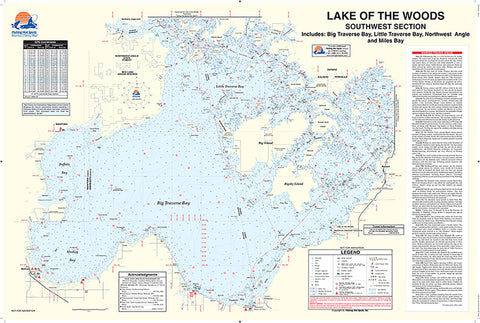 Buy map Q273 - Lake of the Woods Southwest Fishing Wall Map, Lake (incl. Big/Little Traverse Bay - MN/ONT)