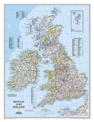 Buy map Great Britain and Ireland, Classic, Sleeved by National Geographic Maps