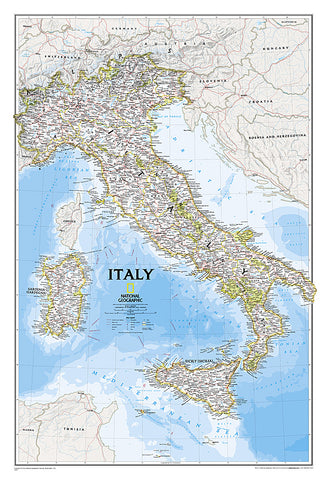 Buy map Italy, Classic, Sleeved by National Geographic Maps