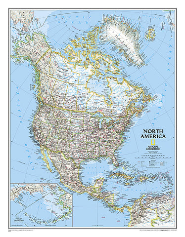 Buy map North America, Classic, Sleeved by National Geographic Maps