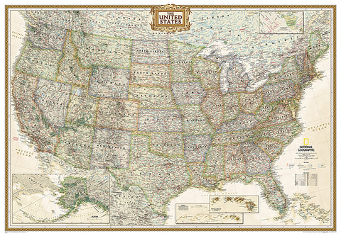 Buy map United States, Executive, Enlarged and Sleeved by National Geographic Maps