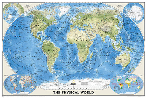 Buy map World, Physical, Enlarged and Laminated by National Geographic Maps