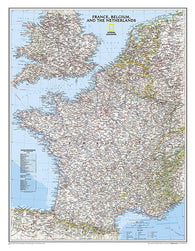 Buy map France, Belgium, and The Netherlands, Classic, Laminated by National Geographic Maps
