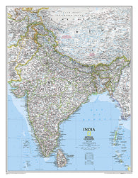 Buy map India, Classic, Laminated by National Geographic Maps
