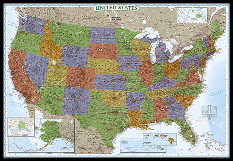 Buy map United States, Decorator, Enlarged and Laminated by National Geographic Maps