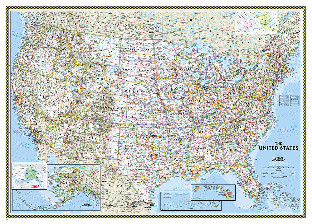 Buy map: United States, Classic, Mural by National Geographic Maps ...