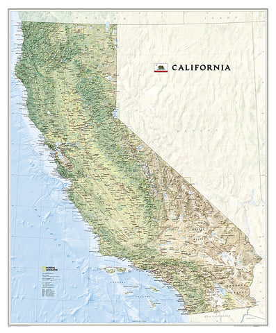 Buy map California, Laminated by National Geographic Maps