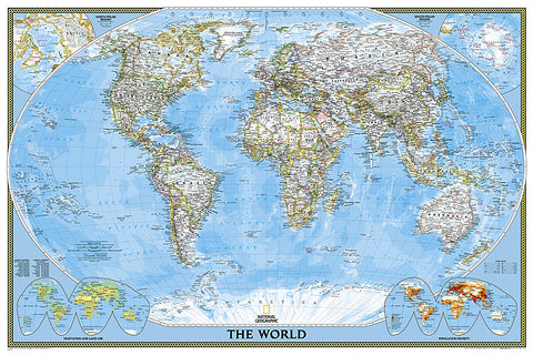 Buy map World, Classic, Poster-sized, Sleeved by National Geographic Maps
