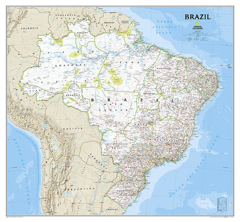 Buy map Brazil, Classic, Sleeved by National Geographic Maps