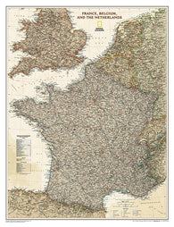 Buy map France, Belgium, and The Netherlands, Executive, Sleeved by National Geographic Maps